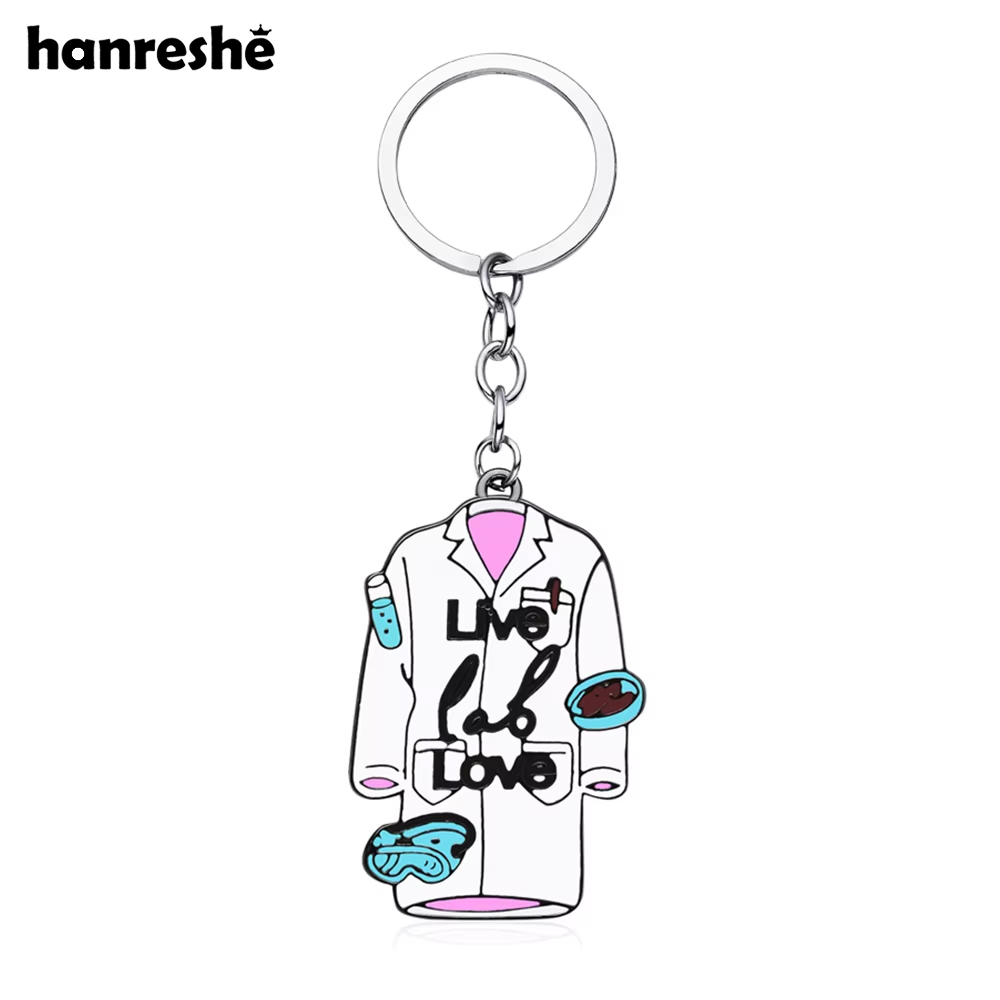 Medical Lab Gifts - Hanreshe Lab Clothes Enamel Science Keychain